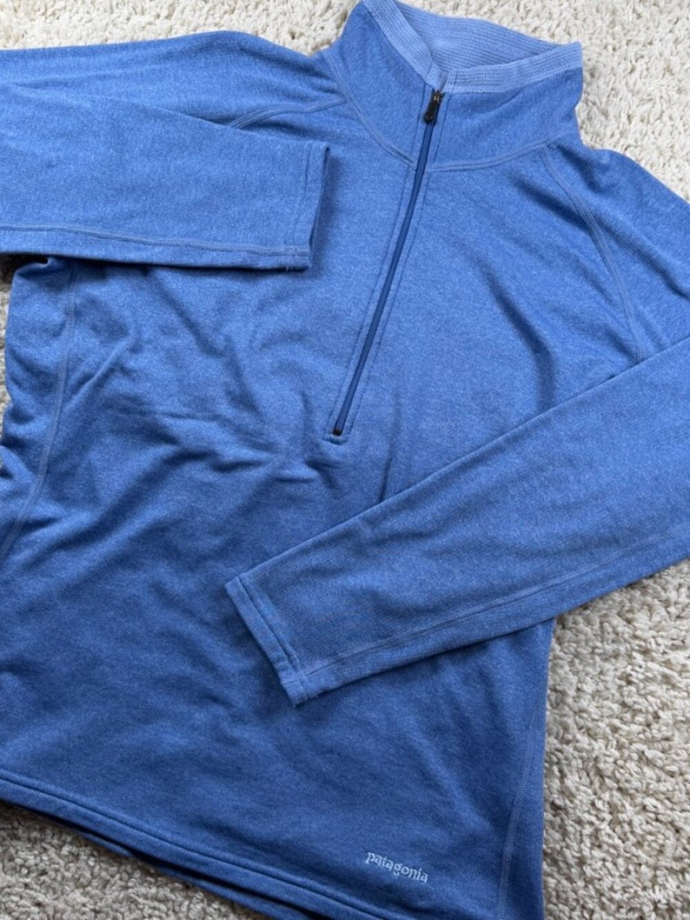 Patagonia Women's Large Blue Quarter Zip Performance Pullover Lightweight Top